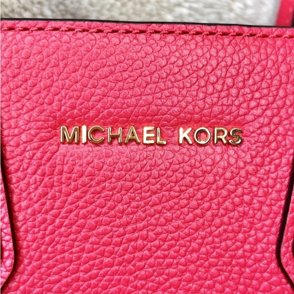 NWOT Michael Kors Deep Pink Mercer Embellished Leather 2-Way Bag - Picture 6 of 13